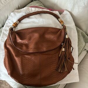 Elaine Turner shoulder bag- real leather in brown